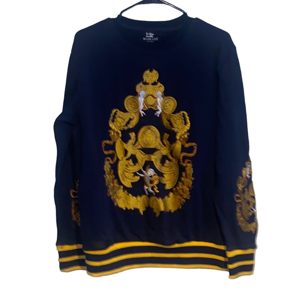 Damati embroidered Pullover Fashion sweatshirt Size M